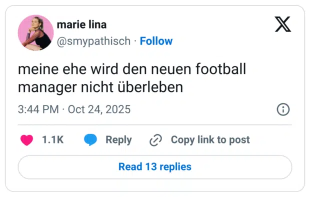 meine ehe wird den neuen football manager nicht überleben