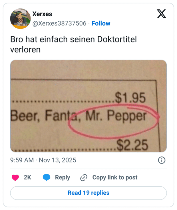 Bro hat einfach seinen Doktortitel verloren