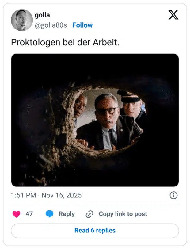 Proktologen bei der Arbeit.