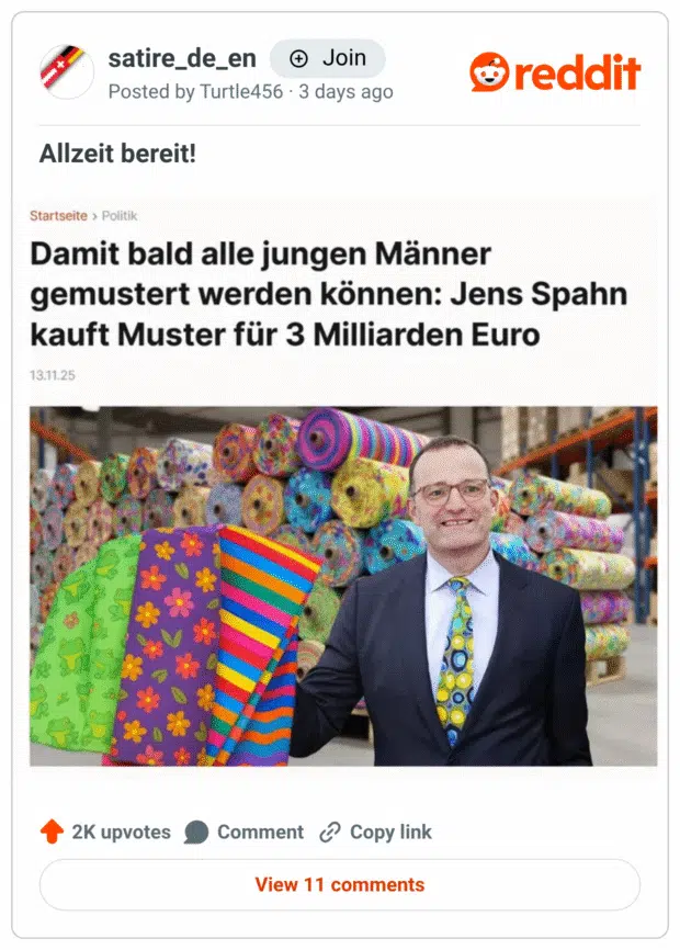 Damit bald alle jungen Männer gemustert werden können: Jens Spahn kauft Muster für 3 Milliarden Euro