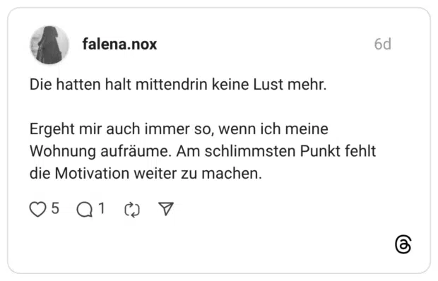 Die hatten halt mittendrin keine Lust mehr. Ergeht mir auch immer so, wenn ich meine Wohnung aufräume. Am schlimmsten Punkt fehlt die Motivation weiter zu machen.