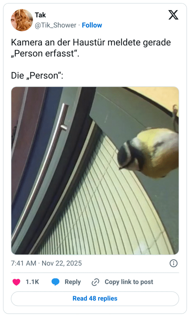 Kamera an der Haustür meldete gerade „Person erfasst" Die „Person":