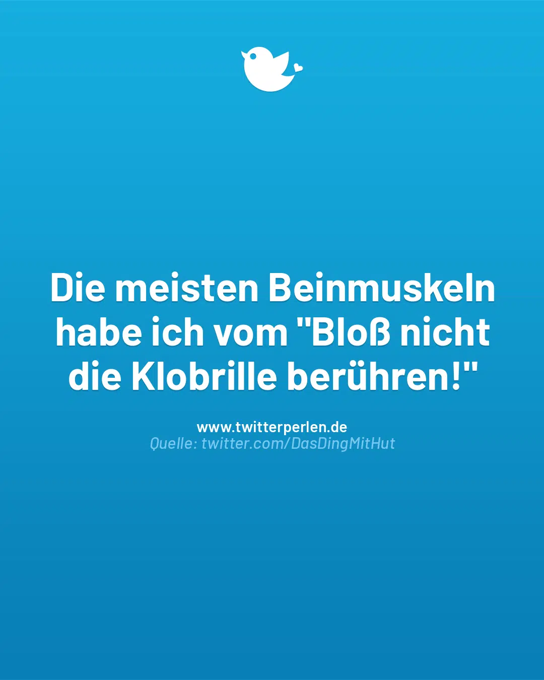 Die meisten Beinmuskeln habe ich vom „Bloß nicht die Klobrille berühren!“