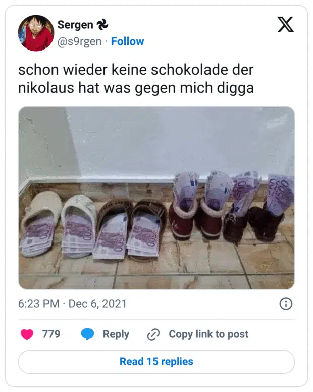 schon wieder keine schokolade der nikolaus hat was gegen mich digga