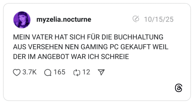 MEIN VATER HAT SICH FÜR DIE BUCHHALTUNG AUS VERSEHEN NEN GAMING PC GEKAUFT WEIL DER IM ANGEBOT WAR ICH SCHREIE