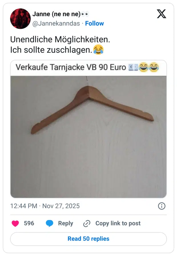 Unendliche Möglichkeiten. Ich sollte zuschlagen.😂