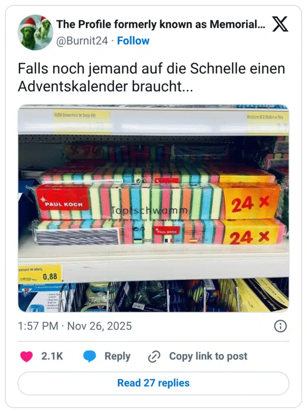 Falls noch jemand auf die Schnelle einen Adventskalender braucht...