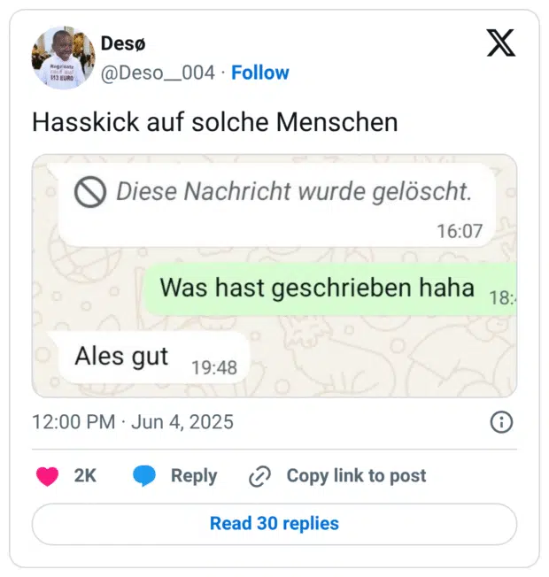 Hasskick auf solche Menschen