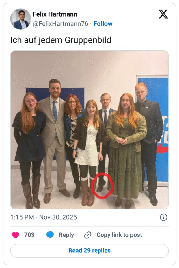 Ich auf jedem Gruppenbild