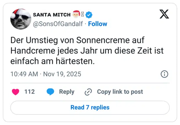 Der Umstieg von Sonnencreme auf Handcreme jedes Jahr um diese Zeit ist einfach am härtesten