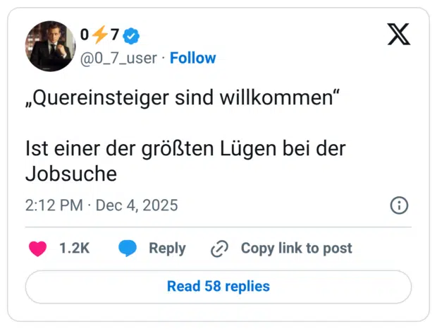 „Quereinsteiger sind willkommen" Ist einer der größten Lügen bei der Jobsuche