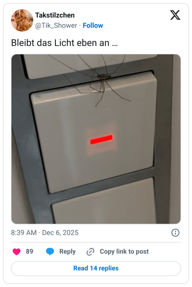 Bleibt das Licht eben an ...