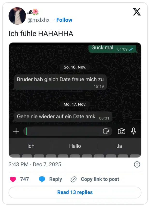 Ich fühle HAHAHHA