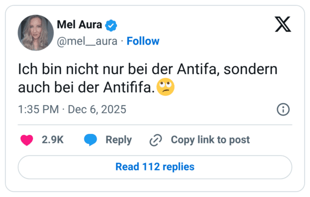 Ich bin nicht nur bei der Antifa, sondern auch bei der Antififa