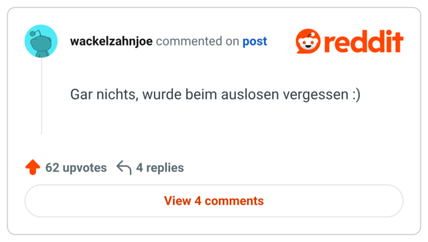 Gar nichts, wurde beim auslosen vergessen :)