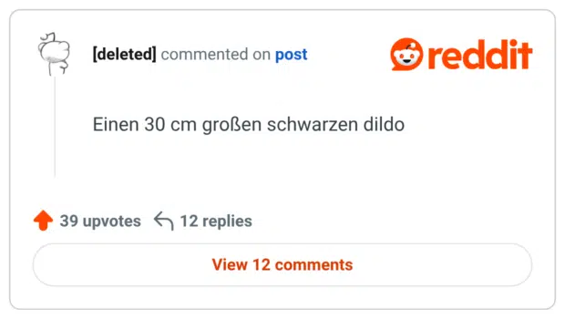 inen 30 cm großen schwarzen dildo