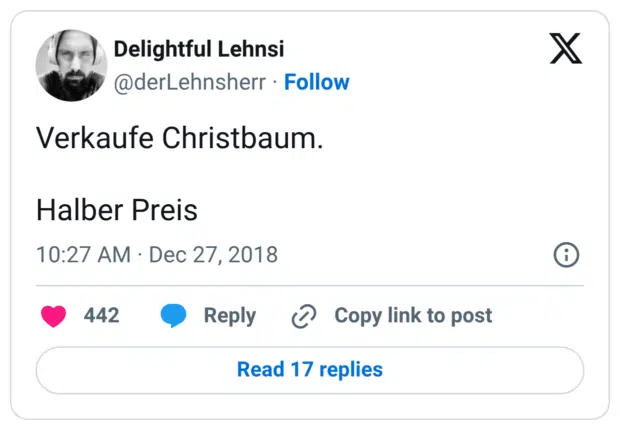 Verkaufe Christbaum. Halber Preis
