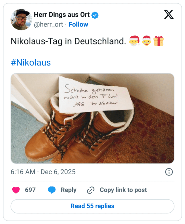 Nikolaus-Tag in Deutschland.