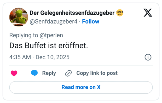 Das Buffet ist eröffnet