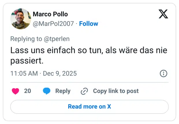 Lass uns einfach so tun, als wäre das nie passiert.