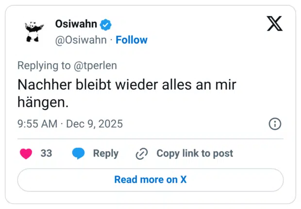 chher bleibt wieder alles an mir hängen