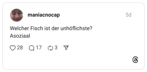 Welcher Fisch ist der unhöflichste? Asoziaal