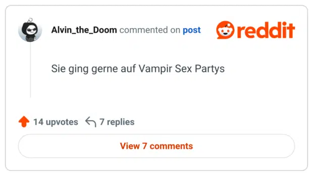 Sie ging gerne auf Vampir Sex Partys