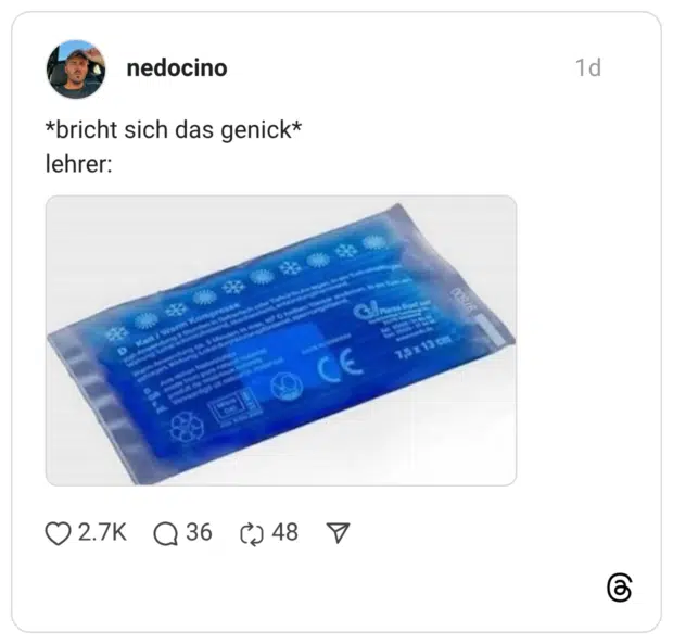 *bricht sich das genick* lehrer: