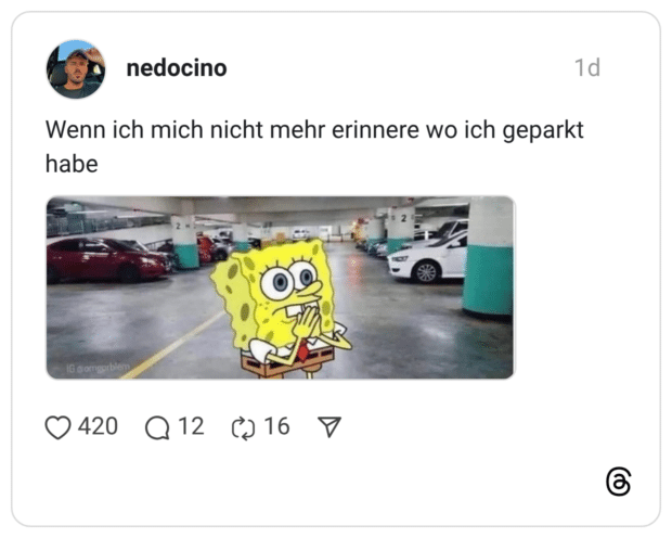 Wenn ich mich nicht mehr erinnere wo ich geparkt habe