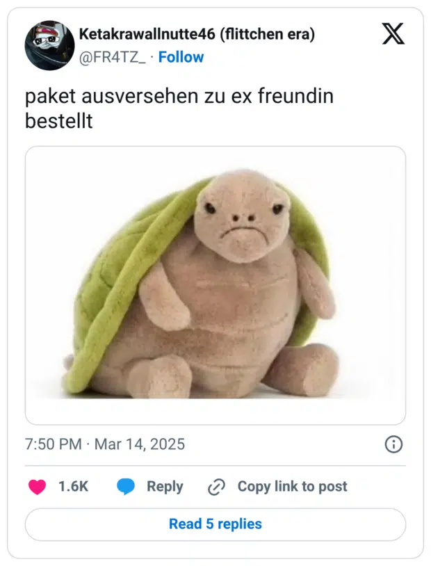 paket ausversehen zu ex freundin bestellt