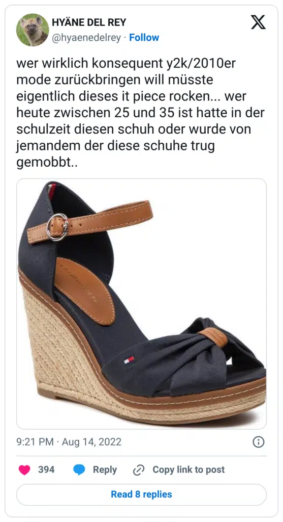 wer wirklich konsequent y2k/2010er mode zurückbringen will müsste eigentlich dieses it piece rocken... wer heute zwischen 25 und 35 ist hatte in der schulzeit diesen schuh oder wurde von jemandem der diese schuhe trug gemobbt..