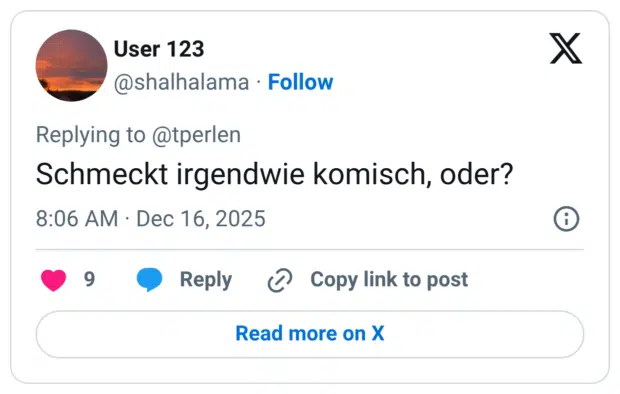 chmeckt irgendwie komisch, oder?