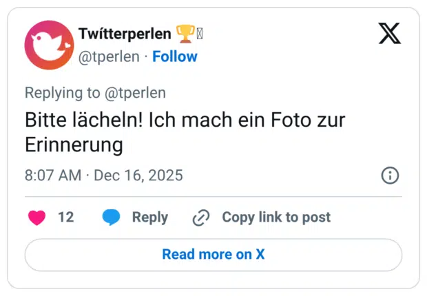 Bitte lächeln! Ich mach ein Foto zur Erinnerung