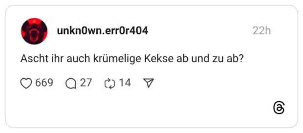 scht ihr auch krümelige Kekse ab und zu ab?