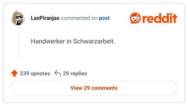 Handwerker in Schwarzarbeit.