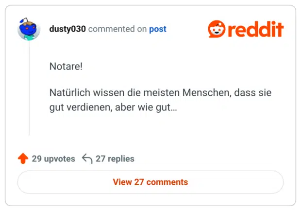 Notare! Natürlich wissen die meisten Menschen, dass sie gut verdienen, aber wie gut...