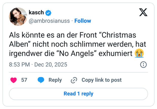 Als könnte es an der Front "Christmas Alben" nicht noch schlimmer werden, hat irgendwer die "No Angels" exhumiert