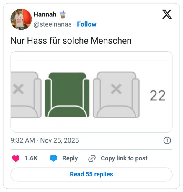 Nur Hass für solche Menschen
