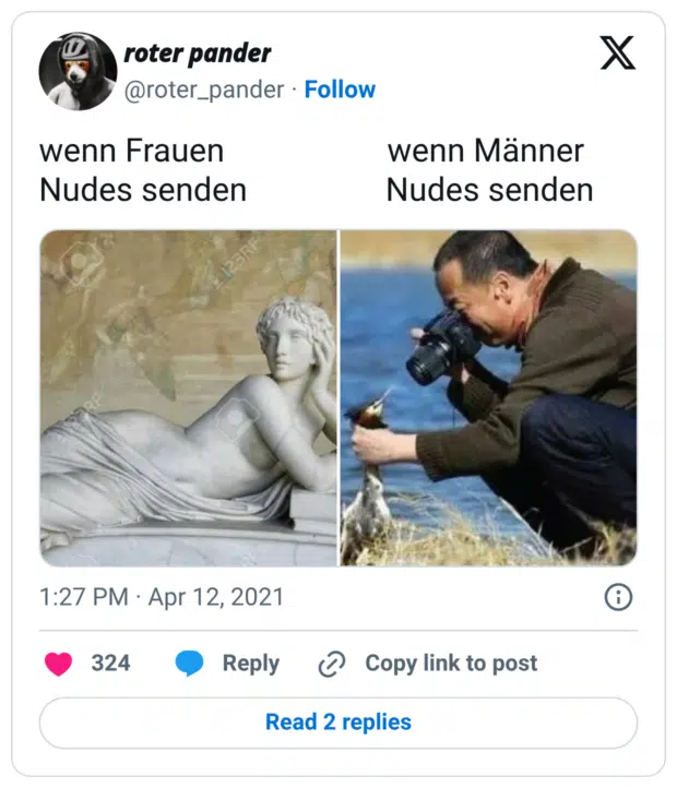 wenn Frauen wenn Männer Nudes senden Nudes senden