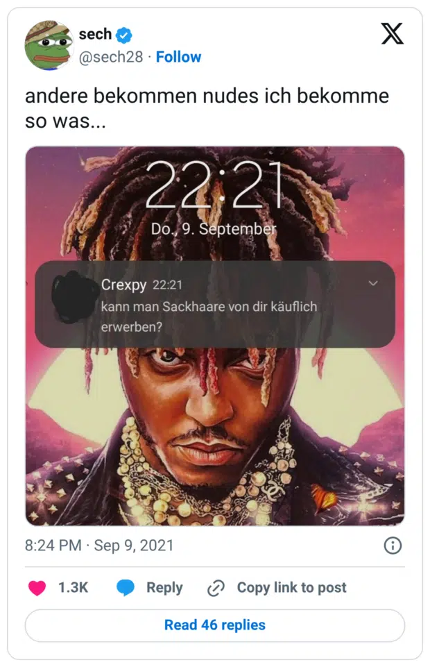 andere bekommen nudes ich bekomme so was...