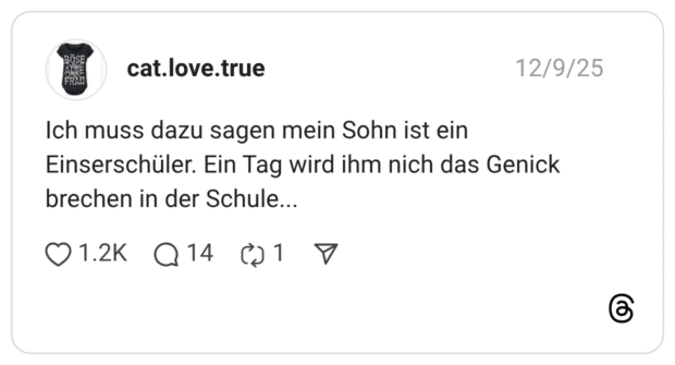 Ich muss dazu sagen mein Sohn ist ein Einserschüler. Ein Tag wird ihm nich das Genick brechen in der Schule... 2