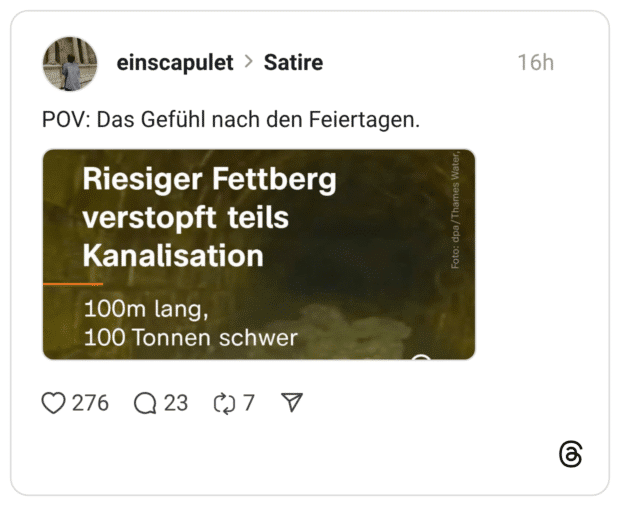 POV: Das Gefühl nach den Feiertagen.