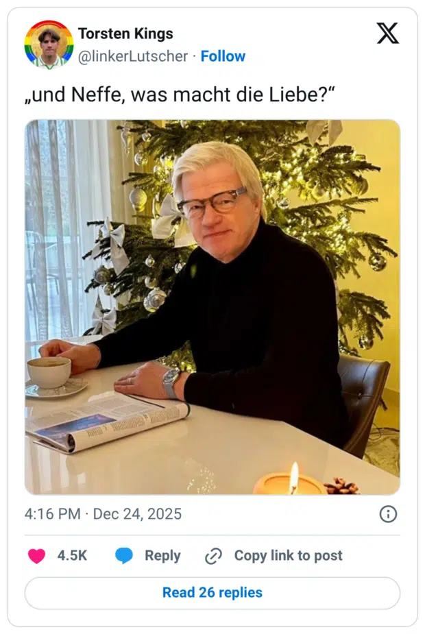 „und Neffe, was macht die Liebe?“