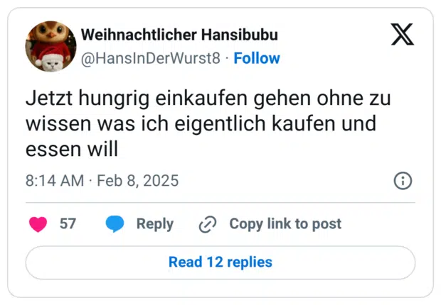 Jetzt hungrig einkaufen gehen ohne zu wissen was ich eigentlich kaufen und essen will