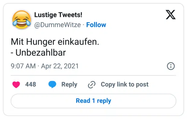Mit Hunger einkaufen. - Unbezahlbar