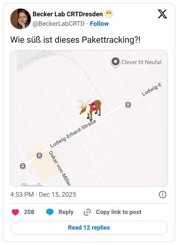 Wie süß ist dieses Pakettracking?!