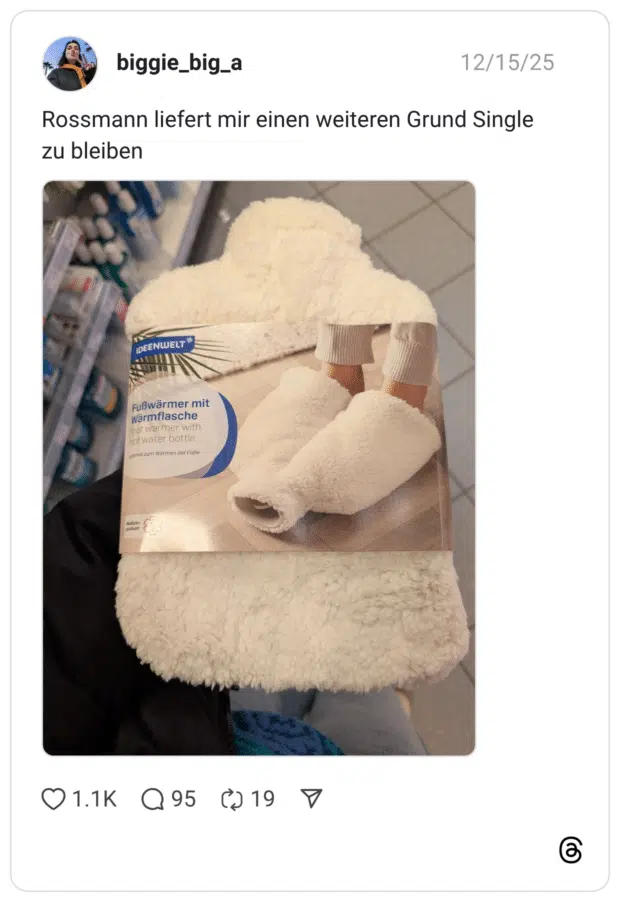 Rossmann liefert mir einen weiteren Grund Single zu bleiben