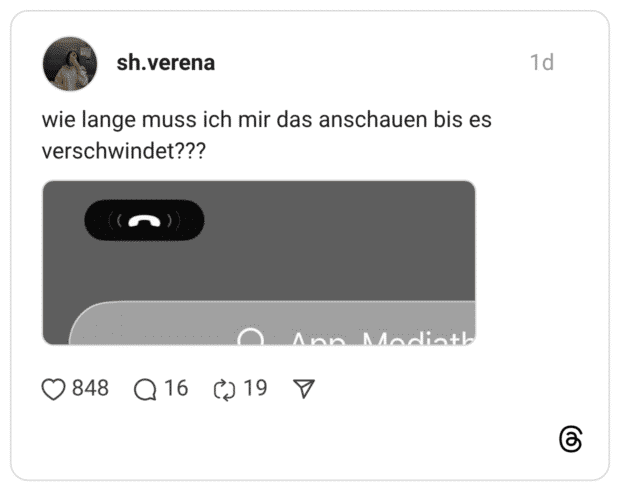 wie lange muss ich mir das anschauen bis es verschwindet???
