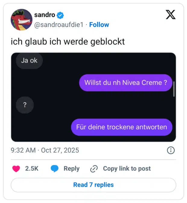 ich glaub ich werde geblockt