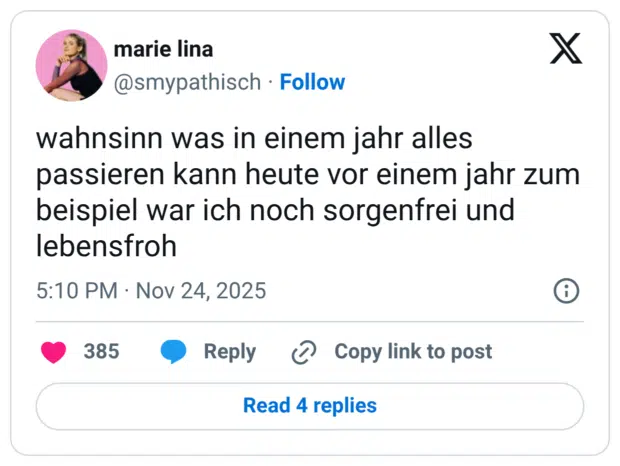 wahnsinn was in einem jahr alles passieren kann heute vor einem jahr zum beispiel war ich noch sorgenfrei und lebensfroh